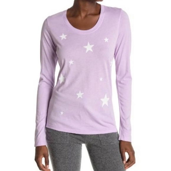🌸 Sundry | Star Long Sleeve Lavender Tee S‎ - Picture 1 of 10
